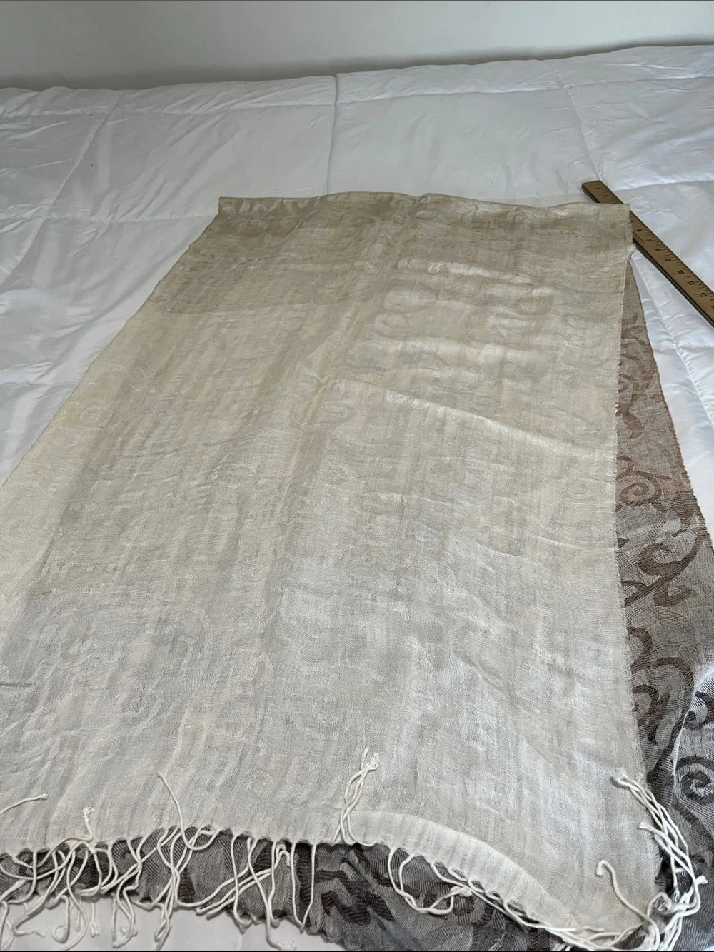 Johnston & Murphy Beige-to-Brown Gradient Decorative Scarf Wrap
